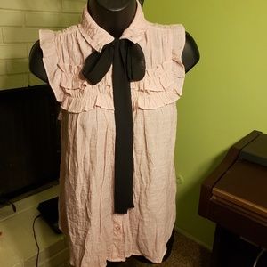 🍭  E hanger M Sheer ruffled Sleeveless blouse, S